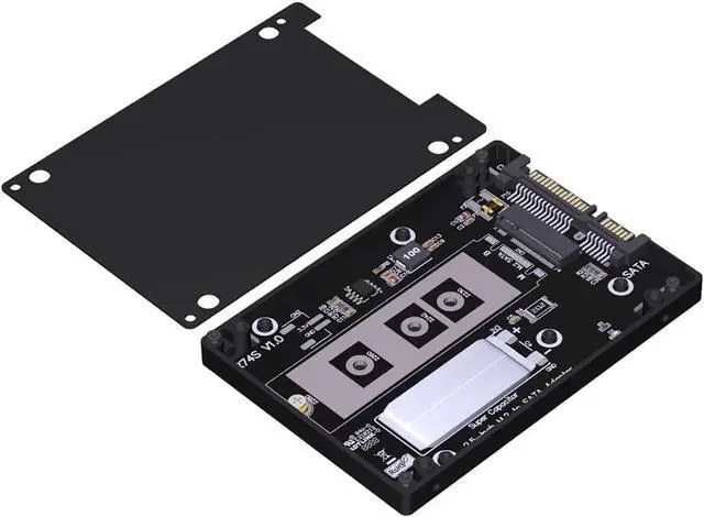 Main image of ADT-R74 R27 M.2 to U.2/U.3/SATA Adapter Hard Drive Enclosure CNC Aluminum Alloy Compatible with NVMe SSD (R74S-04F)