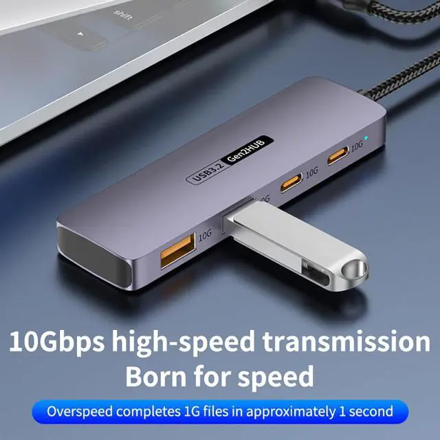 Alt view image 4 of 7 - 10Gbps USB C Splitter Hub 4-Port Expansion USB3.2 High Speed for PC Laptop Phone (2C2A)