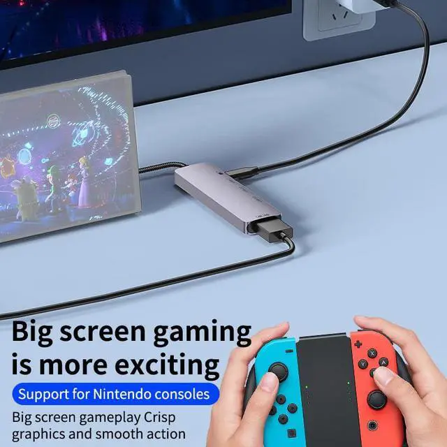 Alt view image 7 of 7 - USB C Multi-Function Docking Station USB 3.0 5Gbps High Speed Splitter Hub Support HD 4K@60Hz Screen Mirroring for PC Laptop (5 in 1 Support 4K60Hz)