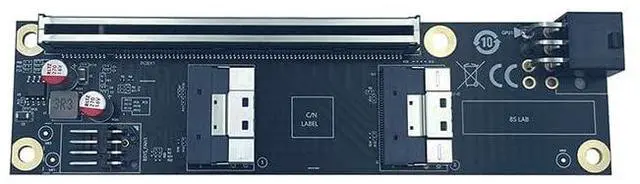 Main image of PCI-E 16x to SFF-8654 8i Adapter SlimSAS 4.0 24GB/S Support Gen4 X8+X8, X4+X4+X4+X4 External Split (Backplane)