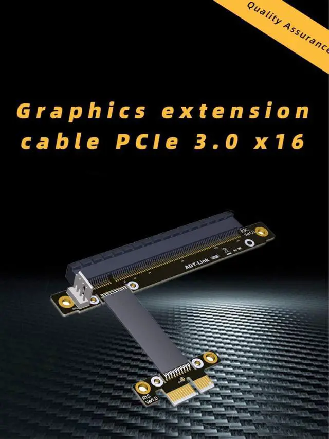 Alt view image 2 of 6 - ADT-R13SC PCIe3.0 1x to 16x Riser Card Adapter No Need USB, PCI-E x1 x16 GPU Riser Adapter (55CM)