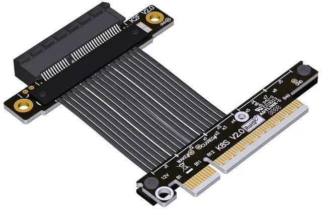 Main image of ADT-K82S PCIE5.0 x4 to x8 Extension Adapter Gen5 128Gbps High Speed Support Network Card, Hard Drive, USB Card (15CM,K82SF-BK)