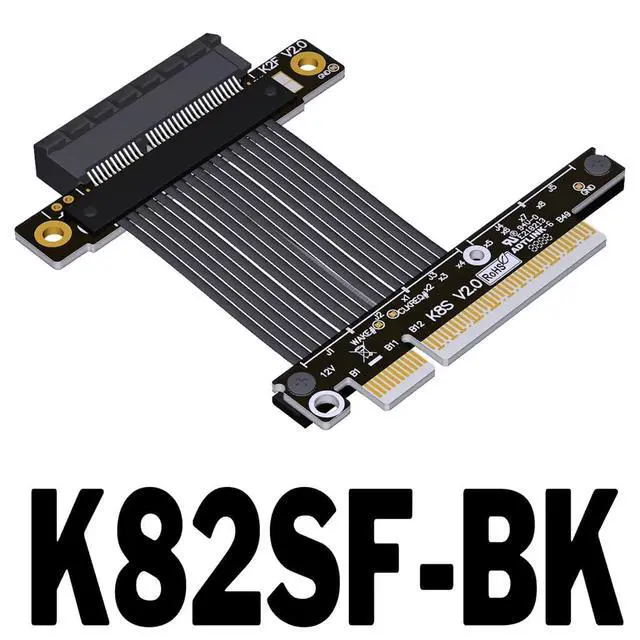 Alt view image 2 of 4 - ADT-K82S PCIE5.0 x4 to x8 Extension Adapter Gen5 128Gbps High Speed Support Network Card, Hard Drive, USB Card (15CM,K82SF-BK)