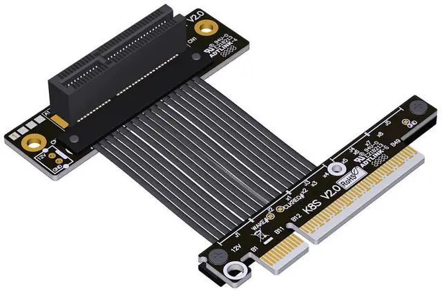 Main image of ADT-K82S PCIE5.0 x4 to x8 Extension Adapter Gen5 128Gbps High Speed Support Network Card, Hard Drive, USB Card (15CM,K82SR-BK)