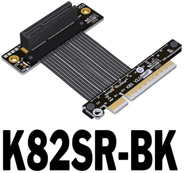 Alt view image 2 of 5 - ADT-K82S PCIE5.0 x4 to x8 Extension Adapter Gen5 128Gbps High Speed Support Network Card, Hard Drive, USB Card (15CM,K82SR-BK)
