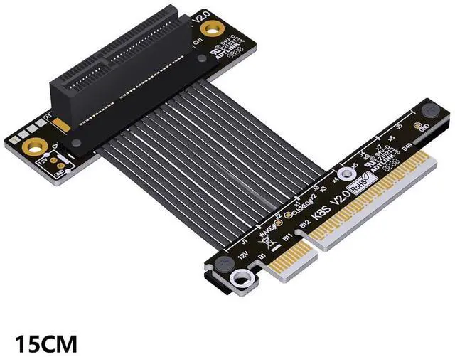 Alt view image 5 of 5 - ADT-K82S PCIE5.0 x4 to x8 Extension Adapter Gen5 128Gbps High Speed Support Network Card, Hard Drive, USB Card (15CM,K82SR-BK)