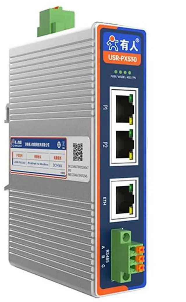 Main image of USR-PX Series Modbus Industrial Protocol Converter with RJ45 Ethernet Port Compatible with EtherCAT/PROFINET/CANopen Protocol (USR-PX530)