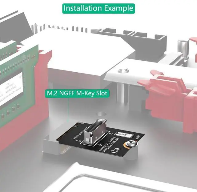 Alt view image 5 of 7 - M.2 Key M PCI-e 4.0 x4 to SFF-8611/8612 4i Host Adapter Compatible with NVMe SSD and eGPU (Vertical Short Type A)