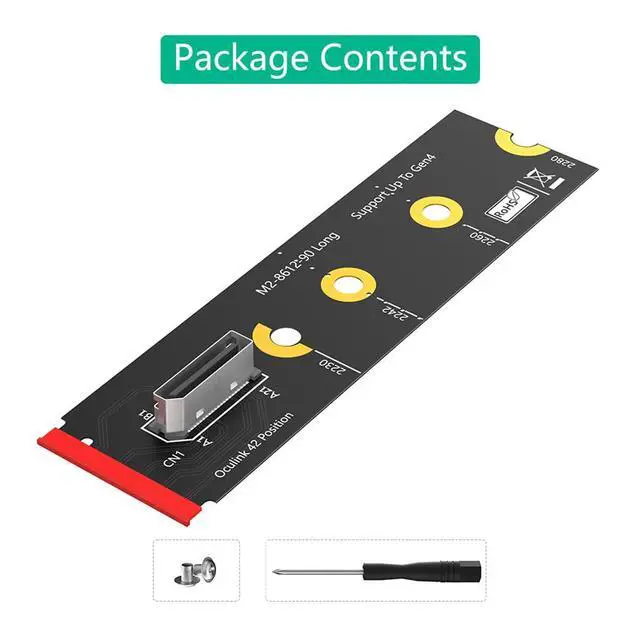 Alt view image 7 of 7 - M.2 Key M PCI-e 4.0 x4 to SFF-8611/8612 4i Host Adapter Compatible with NVMe SSD and eGPU (Vertical Long Type A)