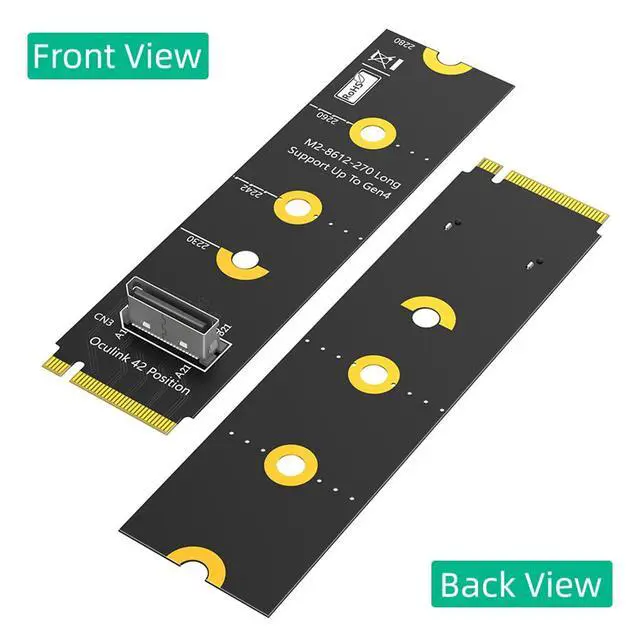 Alt view image 6 of 7 - M.2 Key M PCI-e 4.0 x4 to SFF-8611/8612 4i Host Adapter Compatible with NVMe SSD and eGPU (Vertical Long Type B)