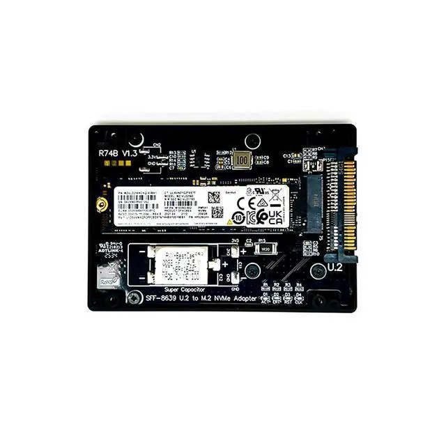 Alt view image 6 of 6 - ADT-R74 M.2 MKey NVMe to U.2/U.3 SSD Adapter Enclosure Support M2 2230/2242/2260/2280 SSD DDR4 (R74B-02F)