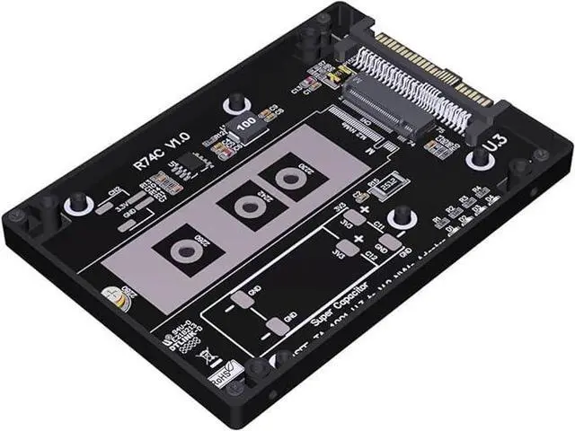 Main image of ADT-R74 M.2 MKey NVMe to U.2/U.3 SSD Adapter Enclosure Support M2 2230/2242/2260/2280 SSD DDR4 (R74B, PCIe5.0 for U.2)