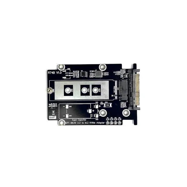 Alt view image 4 of 7 - ADT-R74 M.2 MKey NVMe to U.2/U.3 SSD Adapter Enclosure Support M2 2230/2242/2260/2280 SSD DDR4 (R74B, PCIe5.0 for U.2)