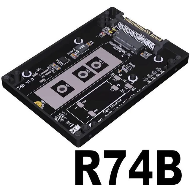 Alt view image 2 of 7 - ADT-R74 M.2 MKey NVMe to U.2/U.3 SSD Adapter Enclosure Support M2 2230/2242/2260/2280 SSD DDR4 (R74B, PCIe5.0 for U.2)