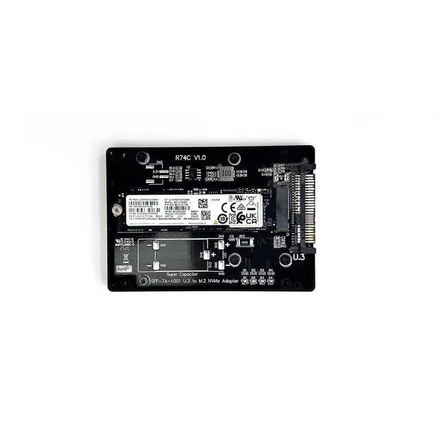Alt view image 6 of 7 - ADT-R74 M.2 MKey NVMe to U.2/U.3 SSD Adapter Enclosure Support M2 2230/2242/2260/2280 SSD DDR4 (R74C, PCIe4.0 for U.3)