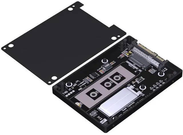 Main image of ADT-R74 M.2 MKey NVMe to U.2/U.3 SSD Adapter Enclosure Support M2 2230/2242/2260/2280 SSD DDR4 (R74B-04F)