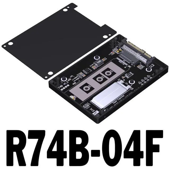 Alt view image 2 of 5 - ADT-R74 M.2 MKey NVMe to U.2/U.3 SSD Adapter Enclosure Support M2 2230/2242/2260/2280 SSD DDR4 (R74B-04F)