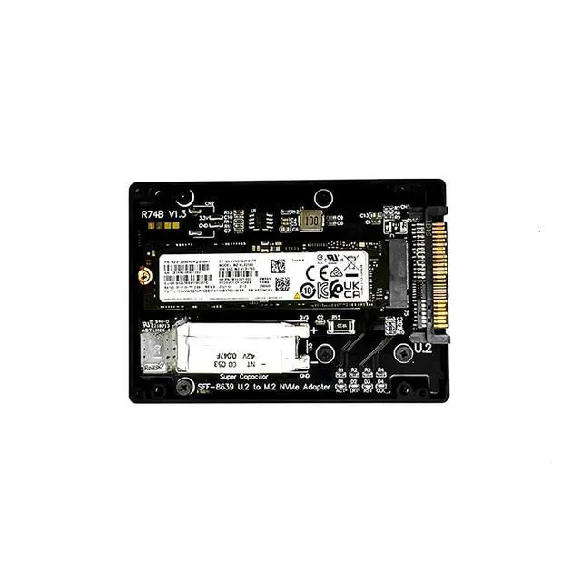 Alt view image 4 of 6 - ADT-R74 M.2 MKey NVMe to U.2/U.3 SSD Adapter Enclosure Support M2 2230/2242/2260/2280 SSD DDR4 (R74B-02F)
