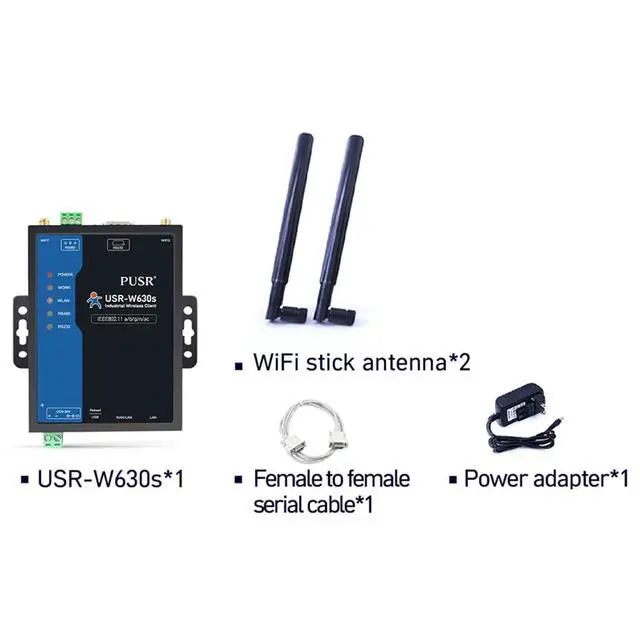 Alt view image 2 of 7 - USR-W630S RS232 RS485 Serial to Wi fi and Ethernet Converter Dual-Band Dual Ethernet Port Wi Fi5 Serial Server Qualcomm Version (Full Kit)