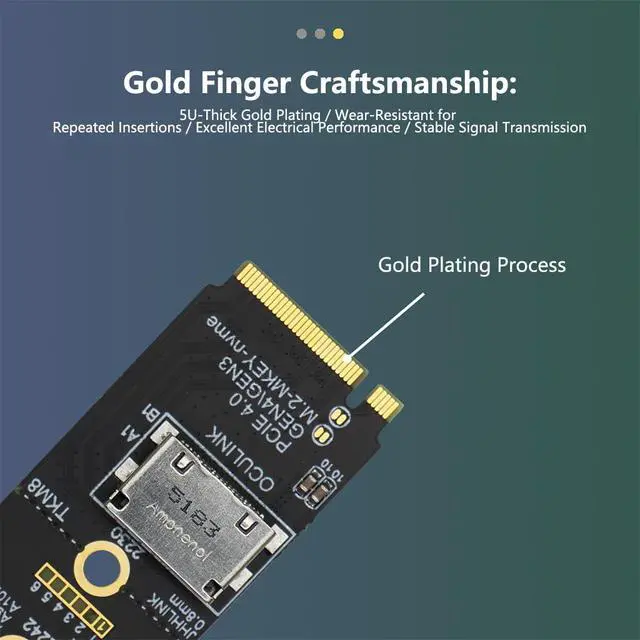 Alt view image 7 of 7 - M.2 M Key to Oculink SFF-8612 Female Adapter PCIE 4.0 X4 Bridge Card Compatible with NVMe U.2 SSD Hard Drives Graphics Dock (TKM8)