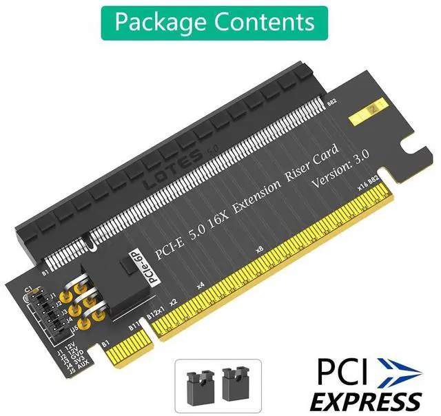 Alt view image 6 of 7 - PCI-E 5.0 16X to 16X Height Extension Card 180 Degree Converter Adapter 64GB/S High Speed with ATX 6Pin PWR Connector for GPU Card