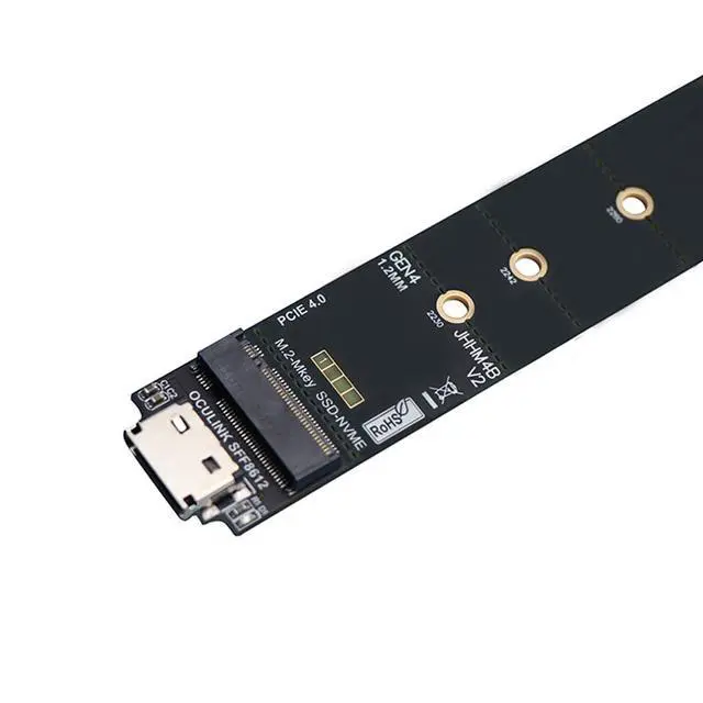 Alt view image 2 of 7 - M4B Oculink SFF8612 to M.2 Mkey SSD Female Adapter Card PCIE X4 4.0 High-Speed Compatible with M.2 NVMe 2230 2242 2260 2280 SSD