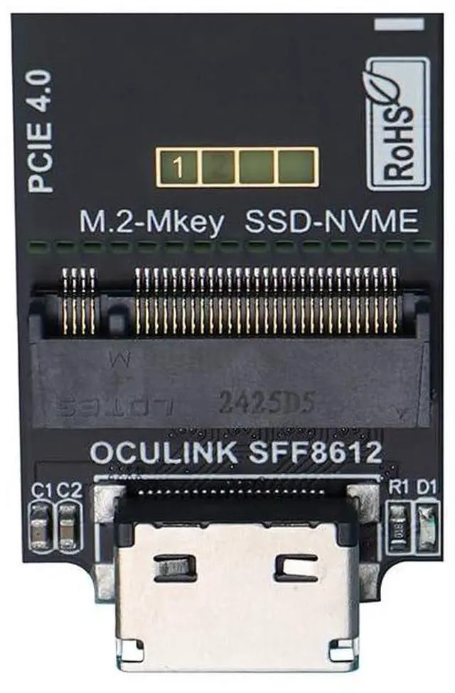 Alt view image 4 of 7 - M4B Oculink SFF8612 to M.2 Mkey SSD Female Adapter Card PCIE X4 4.0 High-Speed Compatible with M.2 NVMe 2230 2242 2260 2280 SSD