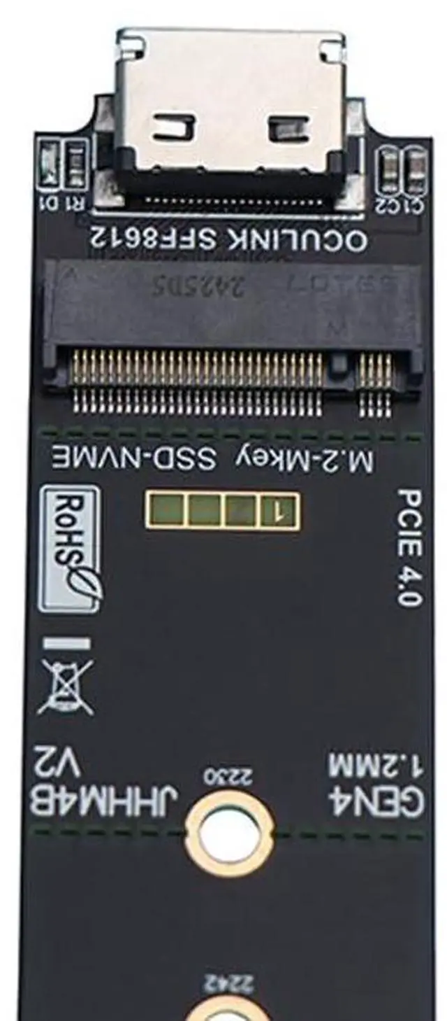 Alt view image 6 of 7 - M4B Oculink SFF8612 to M.2 Mkey SSD Female Adapter Card PCIE X4 4.0 High-Speed Compatible with M.2 NVMe 2230 2242 2260 2280 SSD