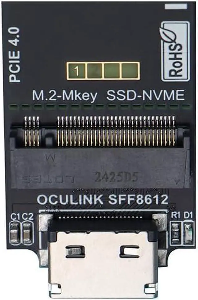 Alt view image 7 of 7 - M4B Oculink SFF8612 to M.2 Mkey SSD Female Adapter Card PCIE X4 4.0 High-Speed Compatible with M.2 NVMe 2230 2242 2260 2280 SSD