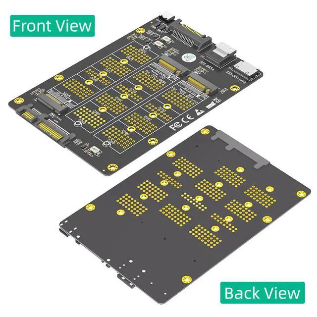 Alt view image 5 of 7 - M.2 NGFF/SATA-Bus SSD to SFF-8611/8612/8654 + SATA Adapter Card Compatible with M.2 NVMe B/B+M Key SSD 2230 2242 2260 2280