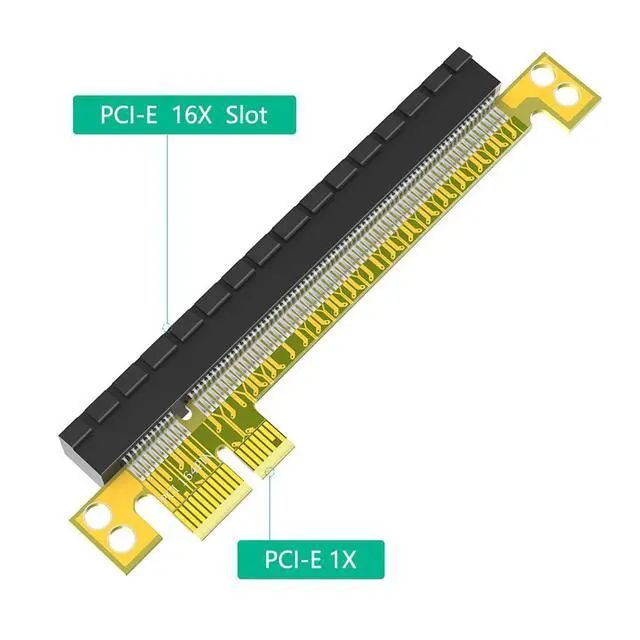 Alt view image 2 of 7 - PCI-E Express 16X to 1X 16X Extension Card Male to Female Riser Card Adapter for Graphics Card (16X to 1X)