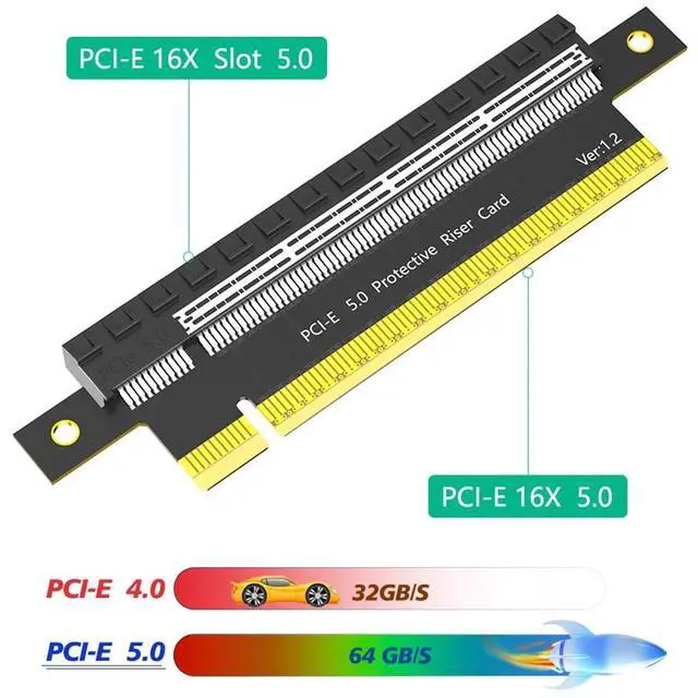 Alt view image 2 of 7 - PCI-E Express 16X to 1X 16X Extension Card Male to Female Riser Card Adapter for Graphics Card (16X to 16X PCIE5.0)