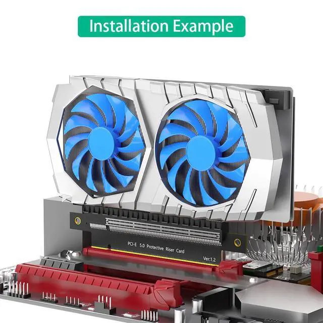 Alt view image 7 of 7 - PCI-E Express 16X to 1X 16X Extension Card Male to Female Riser Card Adapter for Graphics Card (16X to 16X PCIE5.0)