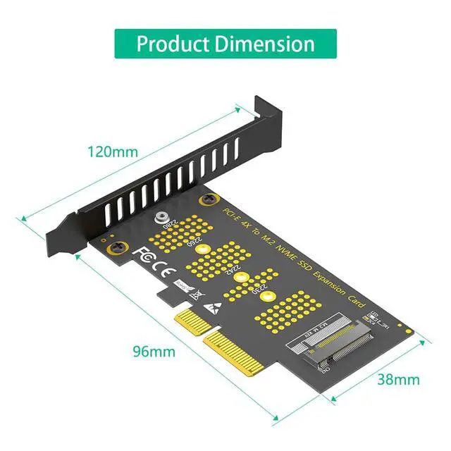 Alt view image 5 of 7 - Upgarded M.2 NGFF NVMe SSD to PCI-E 3.0 1X / 4X Adapter Support for SSD 2230, 2242, 2260 and 2280 (4X)