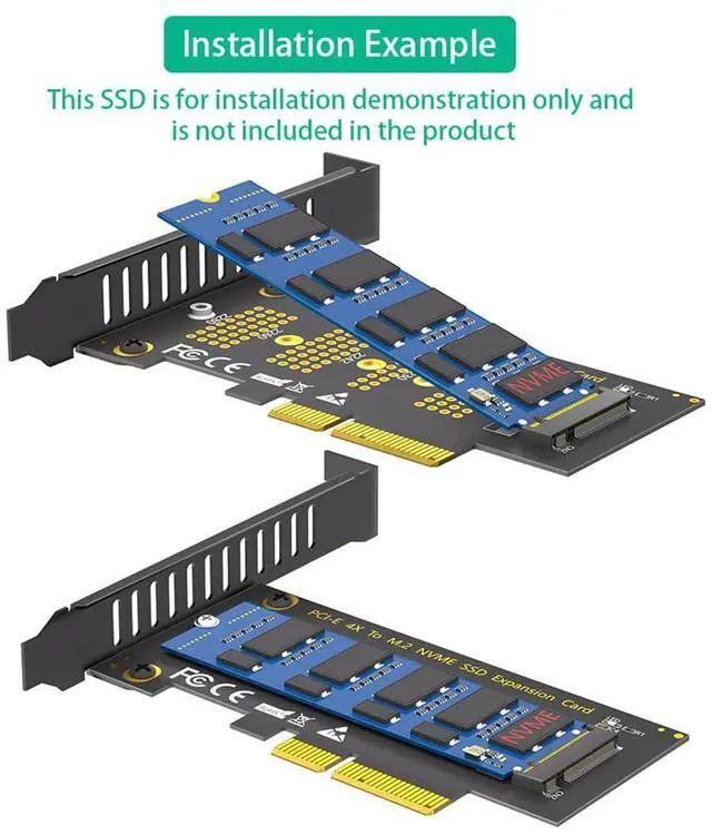 Alt view image 7 of 7 - Upgarded M.2 NGFF NVMe SSD to PCI-E 3.0 1X / 4X Adapter Support for SSD 2230, 2242, 2260 and 2280 (4X)
