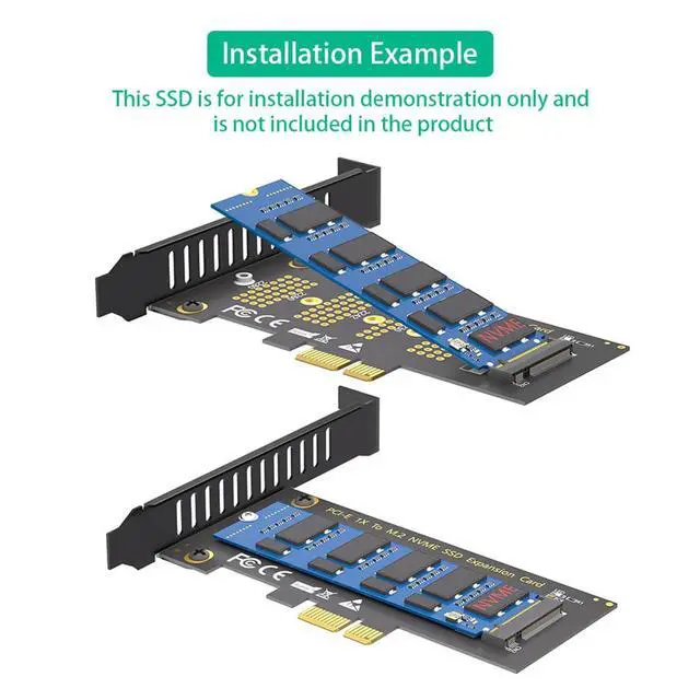 Alt view image 7 of 7 - Upgarded M.2 NGFF NVMe SSD to PCI-E 3.0 1X / 4X Adapter Support for SSD 2230, 2242, 2260 and 2280 (1X)