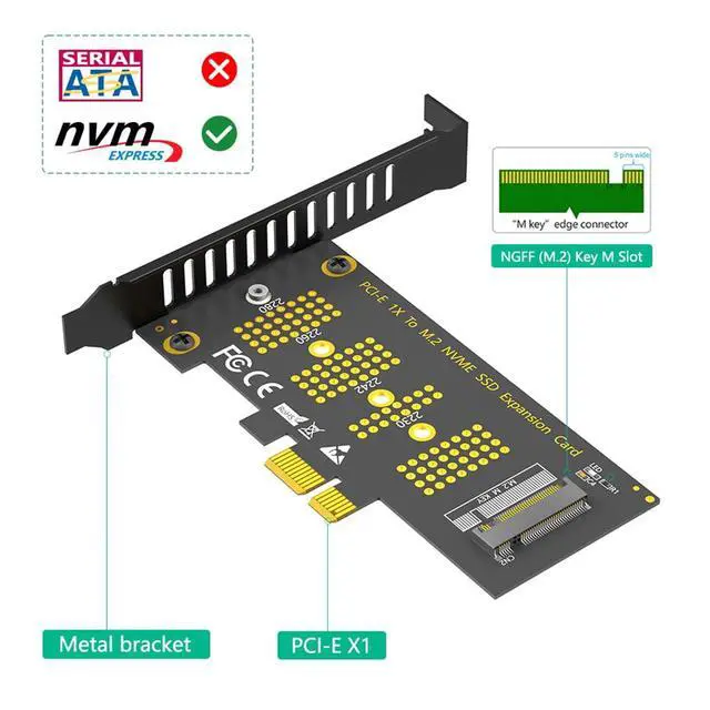 Alt view image 4 of 7 - Upgarded M.2 NGFF NVMe SSD to PCI-E 3.0 1X / 4X Adapter Support for SSD 2230, 2242, 2260 and 2280 (1X)