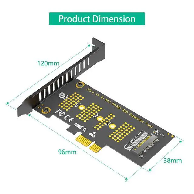 Alt view image 5 of 7 - Upgarded M.2 NGFF NVMe SSD to PCI-E 3.0 1X / 4X Adapter Support for SSD 2230, 2242, 2260 and 2280 (1X)