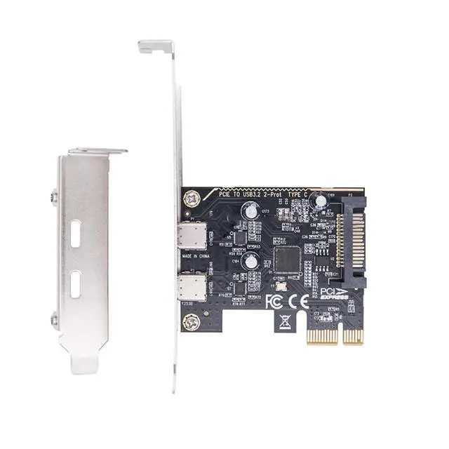 Alt view image 5 of 7 - PCI-E x1 to 2 Ports USB-C Adapter Card USB3.2 gen1 Expansion Card 5Gbps MCA663 for PC Desktop