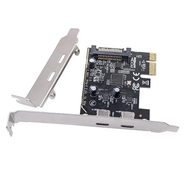 Alt view image 6 of 7 - PCI-E x1 to 2 Ports USB-C Adapter Card USB3.2 gen1 Expansion Card 5Gbps MCA663 for PC Desktop