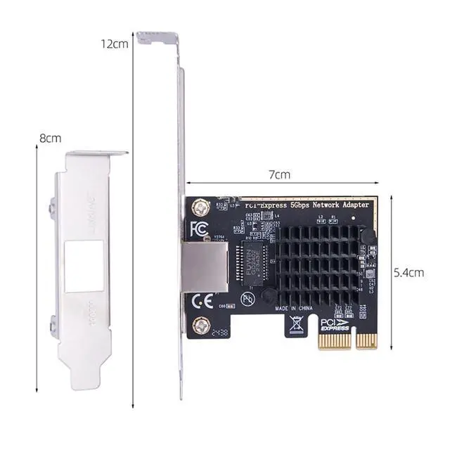 Alt view image 2 of 6 - 5G Gigabit Net Work Adapter Card PCl-E 1X RJ45 Port Compatible with ROS ESXi Diskless PXE Boot