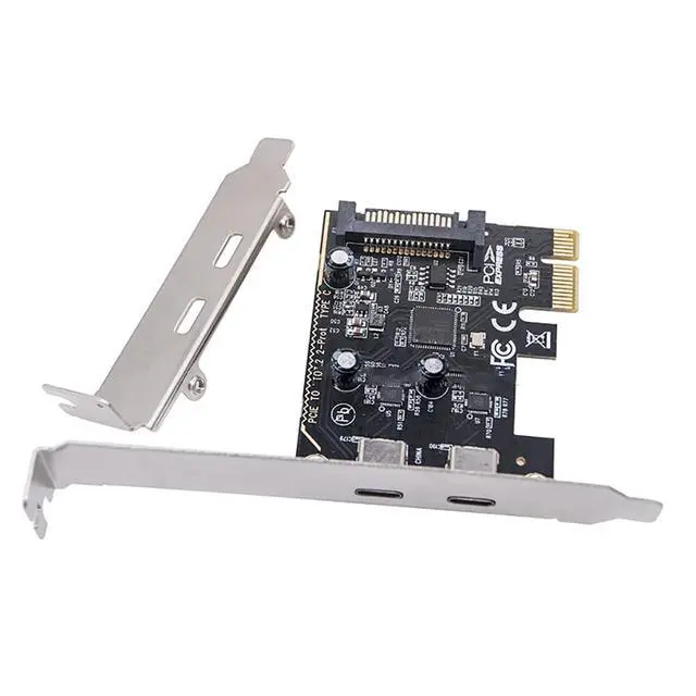 Alt view image 7 of 7 - PCI-E x1 to 2 Ports USB-C Adapter Card USB3.2 gen1 Expansion Card 5Gbps MCA663 for PC Desktop
