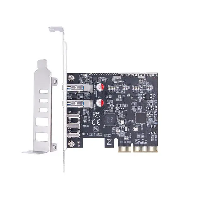 Alt view image 5 of 6 - PCI-E 4X to 2Port USB-A + 3Port USB-C Expansion Card 10Gbps USB HUB Adapter USB3.2 GEN2 Multiplier MCA1225
