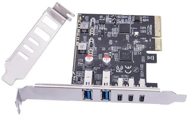 Alt view image 6 of 6 - PCI-E 4X to 2Port USB-A + 3Port USB-C Expansion Card 10Gbps USB HUB Adapter USB3.2 GEN2 Multiplier MCA1225