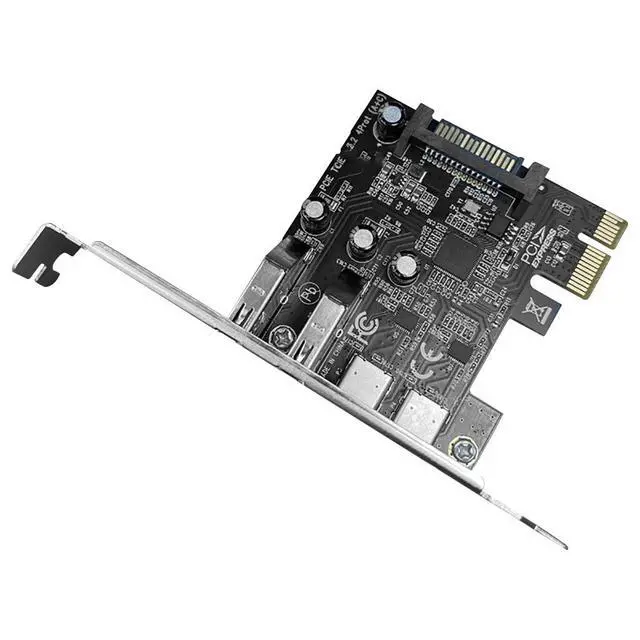Alt view image 3 of 7 - PCI-E Desktop to 4-Port USB3.2 Expansion Card 5Gbps USB-C+A Adapter MCA627 with SATA 15PIN Power Port for 2U Small Chassis / 4U Large Chassis
