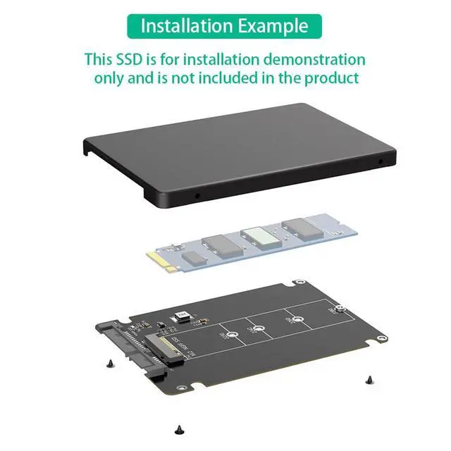 Alt view image 5 of 7 - M.2 NGFF B+M Key to 2.5Inch SATA 3.0 Adapter 6Gbps with 7mm Plastic Case for 2230 2242 2260 2280 SATA SSD