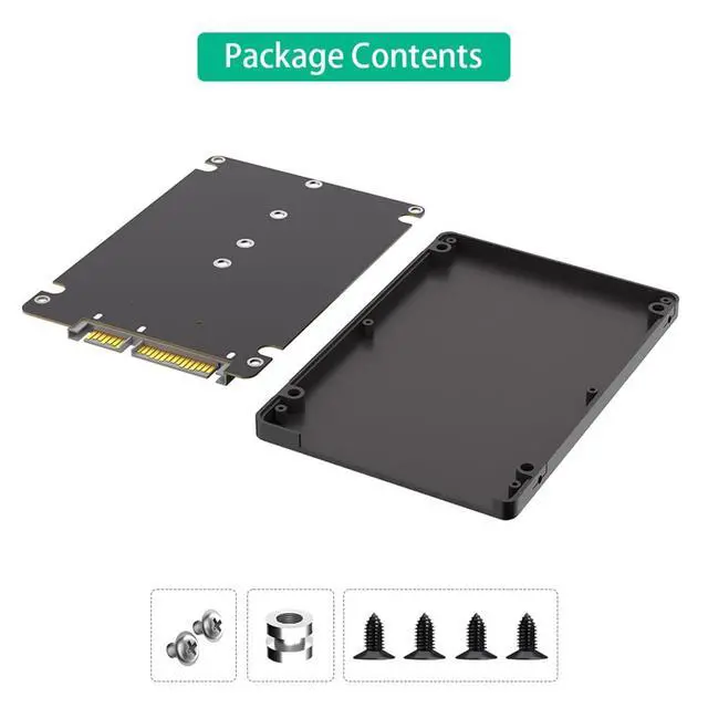 Alt view image 7 of 7 - M.2 NGFF B+M Key to 2.5Inch SATA 3.0 Adapter 6Gbps with 7mm Plastic Case for 2230 2242 2260 2280 SATA SSD