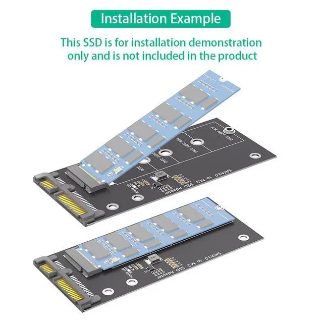 Alt view image 4 of 7 - M.2 NGFF B/B+M Key to 2.5Inch SATA III Adapter 6Gbps for NGFF M.2 2280 2260 2242 2230 SSD