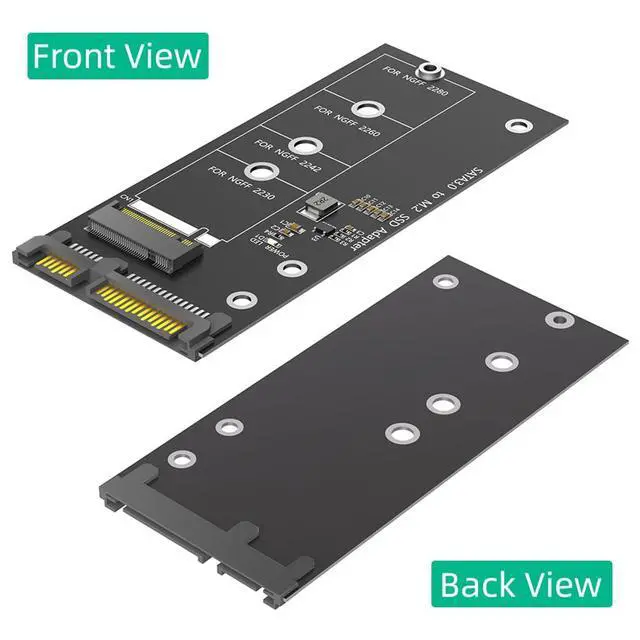 Alt view image 5 of 7 - M.2 NGFF B/B+M Key to 2.5Inch SATA III Adapter 6Gbps for NGFF M.2 2280 2260 2242 2230 SSD