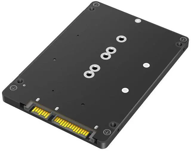 Main image of 6Gbps M.2 NGFF Key B & mSATA SSD to 2.5 SATA3 Adapter with Plastic Enclosure Support Full Size mSATA SSD (Criss-Cross Version)